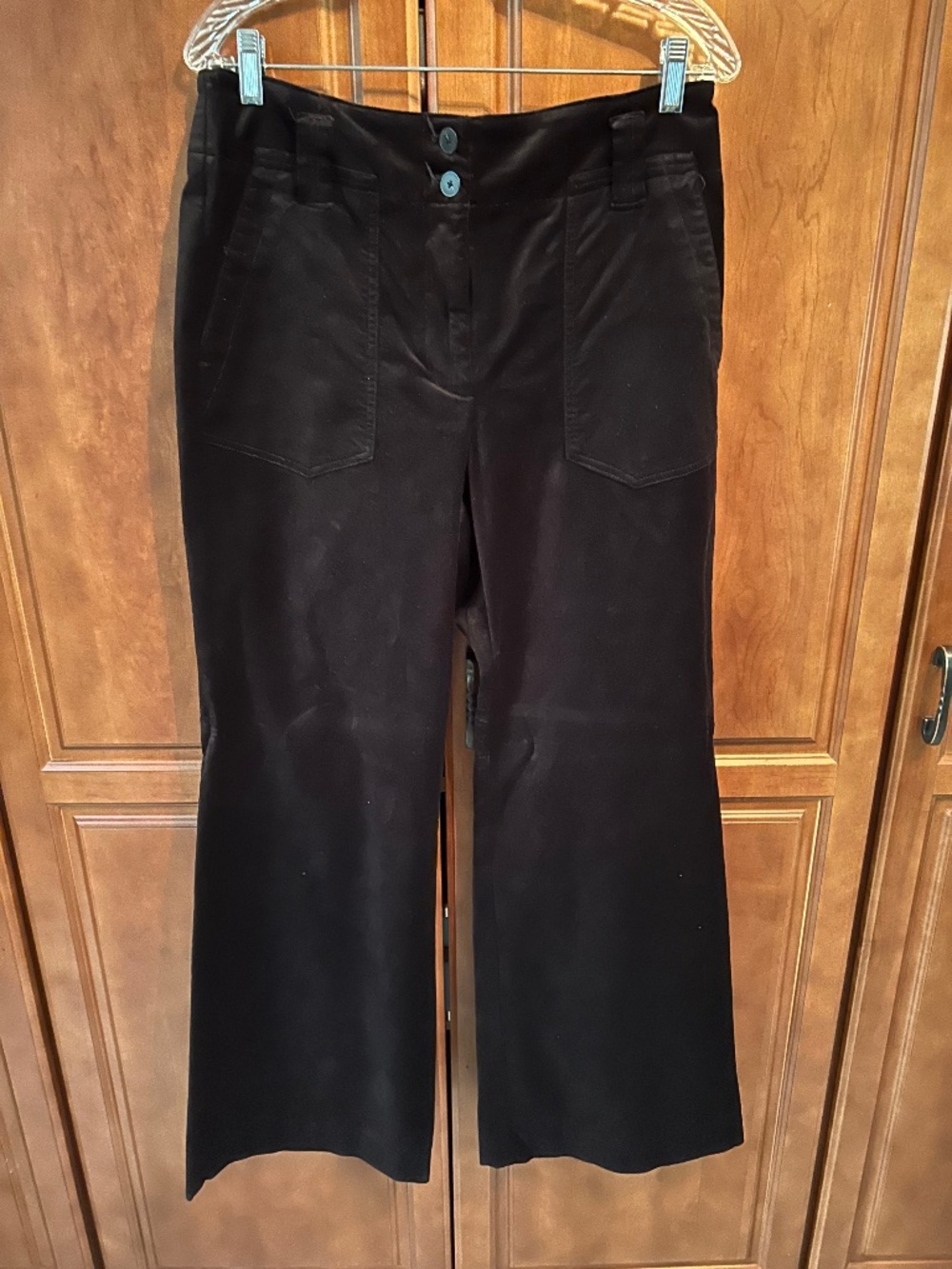 Maeve  Anthropologie Black Velvet Pants Size 10
